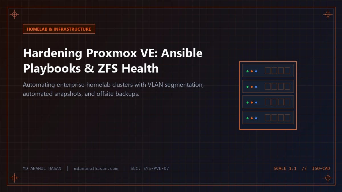 Hardening Proxmox VE for Homelabs: Automated Ansible Playbooks, ZFS Health, and Network Segmentation
